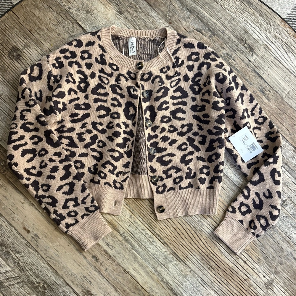Leopard Print Cardigan Sweater